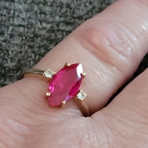 Ruby & Diamond 10K Ring size 7